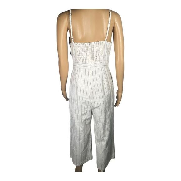 NWOT Lost + Wander Women's White Mini Zigzag Stripes Wide Leg Jumpsuit S… - Picture 4 of 11